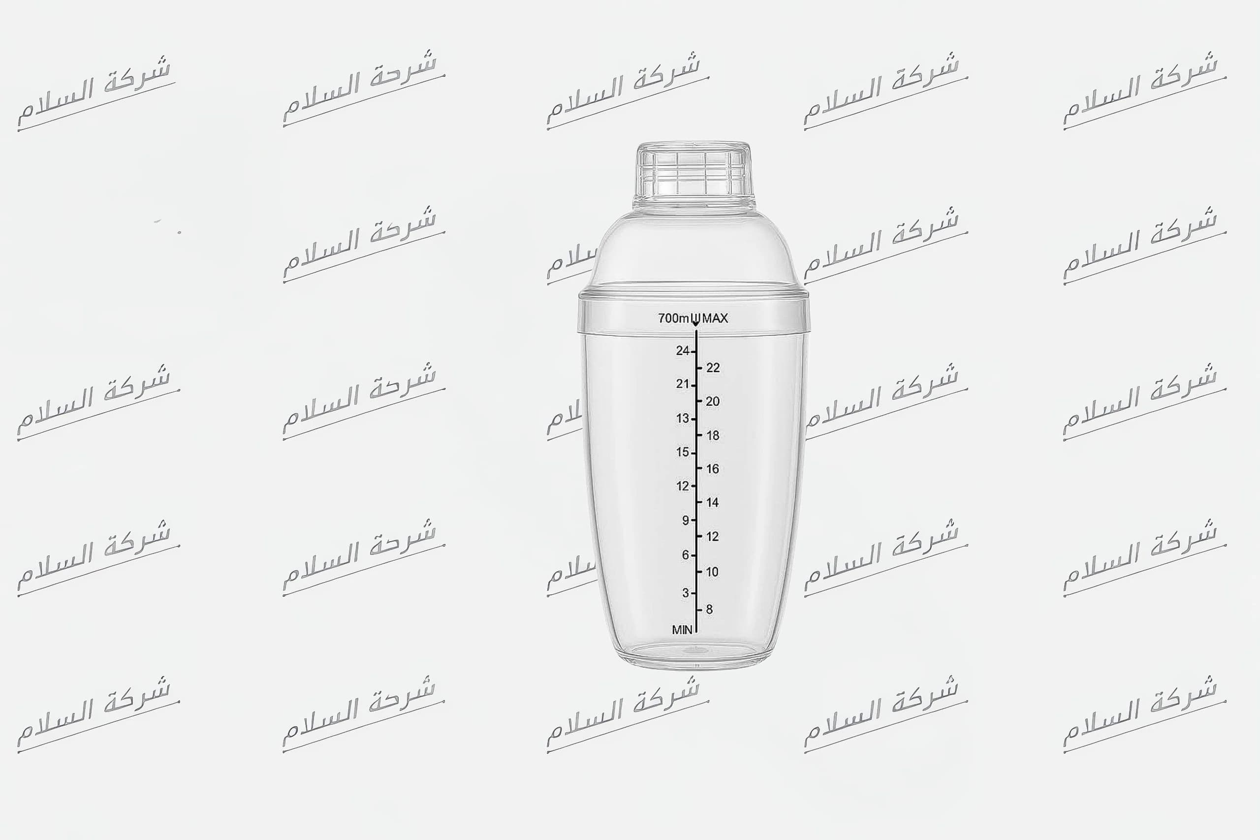 شيكر كوكتيل بلاستيك شفاف 700 مل