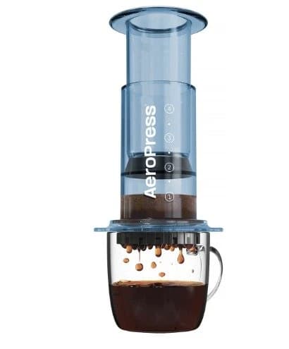 AeroPress – صانع القهوة الأزرق الشفاف